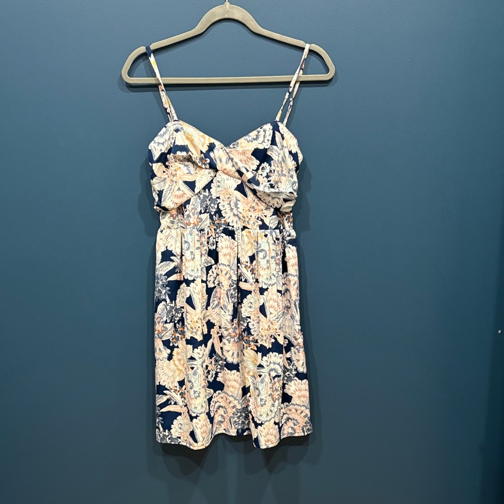 Roxy Navy and Peach Floral Mini Dress